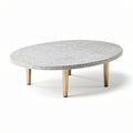 Terrazzo coffee table with gold metal legs 90 x 60 x 45cm