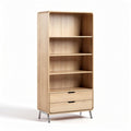 Wooden bookshelf with five shelves and two drawers 30 x 80 x 160cm