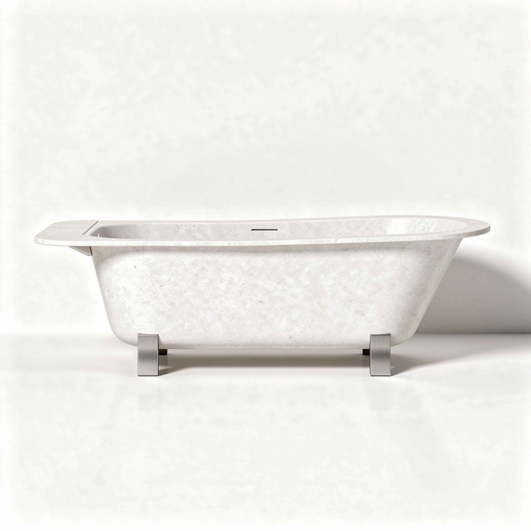 Freestanding bathtub in white acrylic with modern design 170 x 70 x 60cm