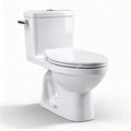 Two-piece toilet with ceramic construction and elongated bowl design 70 x 38 x 75cm